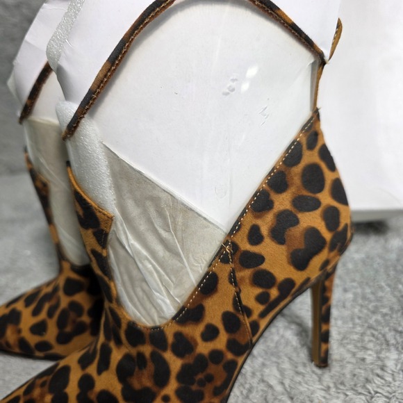 Jessica Simpson‎ Leopard Print Clear Stiletto Western Booties Heels Women 5M NIB - Picture 4 of 8